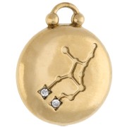 Colgante redondo reversible 17 mm signo zodiacal Virgo - Acero inoxidable 304 Oro x1