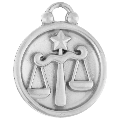 Colgante redondo reversible 17 mm signo zodiacal Libra - acero inoxidable 304 x1