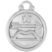 Colgante redondo reversible 17 mm signo zodiacal Sagitario - acero inoxidable 304 x1