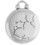 Colgante redondo reversible 17 mm signo zodiacal Sagitario - acero inoxidable 304 x1