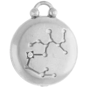 Colgante redondo reversible 17 mm signo zodiacal Sagitario - acero inoxidable 304 x1