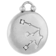 Colgante redondo reversible 17 mm signo zodiacal Acuario - acero inoxidable 304 x1