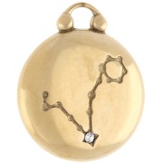 Colgante redondo reversible 17 mm signo zodiacal Piscis - Acero inoxidable 304 Oro x1