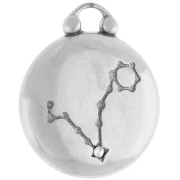 Colgante redondo reversible 17 mm signo zodiacal Piscis - acero inoxidable 304 x1