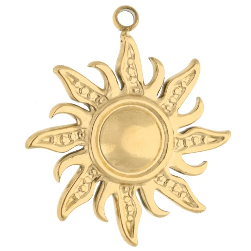 Colgante Sol 19,5 mm - Acero inoxidable 304 Oro x1