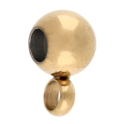 Cuenta pasante para dije de 5 mm con un agujero de 1,6 mm. Acero inoxidable 304 Dorado x5