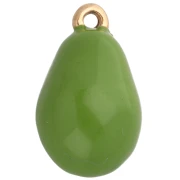 Dije de papaya 16x10 mm en resina epoxi - Acero inoxidable 304 Oro - Naranja - Verde x1