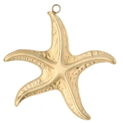 Colgante estrella de mar 32,5x35 mm con resina epoxi - Acero inoxidable 304 Oro - Blanco