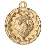 Colgante con motivo de rebabas redondas de 20 mm con resina epoxi - Acero inoxidable 304 Oro - Rojo