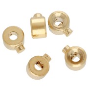 Cuentas redondas para aplastar de 3x2 mm - 2 en 1 - Dorado en oro fino x20