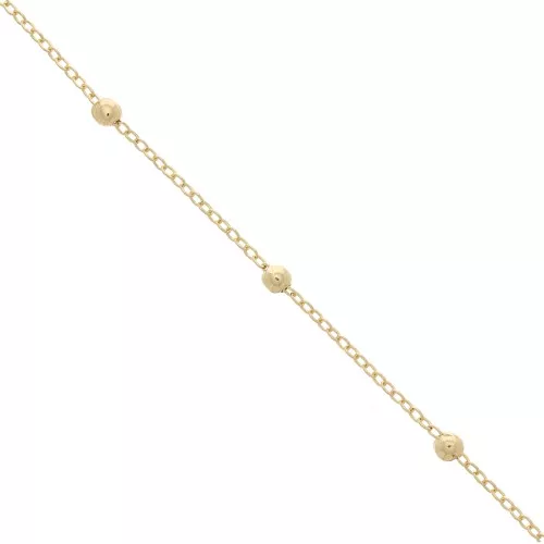Cadena decorada bolas 1,7 y 3,5 mm - dorado x1m