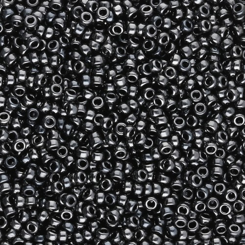 Rocaille Miyuki 15/0 55096 - Hematites Negro Vacío Completo x8g