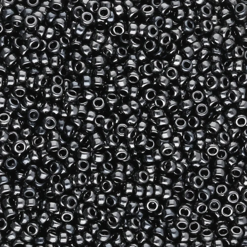 Rocaille Miyuki 15/0 55096 - Hematites Negro Vacío Completo x8g
