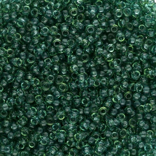 Rocalla Miyuki 15/0 1408 - Teñido Transparente Verde Faye x8g