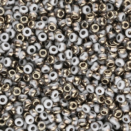 Cuentas Rocalla Miyuki 11/0 55124 - Blanco ámbar opaco x8 g
