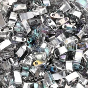 Miyuki Half Tila Beads 5x2.3x1.9 mm HTL-55017 - Cristal Plata Arco Iris x10g