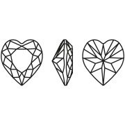 Cristal engastado Aurora Coeur A4831 Antique Heart 11x10 mm - Dorado - Light Sapphire x1