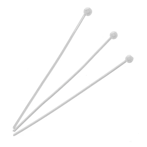 Clavos de cabeza esférica 26x0,5 mm - Plata x50