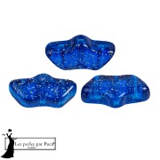 Delos® perlas de vidrio de Puca® 6x11 mm - Azul Constelación transparente x10g