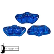Delos® perlas de vidrio de Puca® 6x11 mm - Azul Constelación transparente x10g
