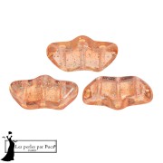 Delos® perlas de vidrio de Puca® 6x11 mm - Rosa Constelación Transparente x10g