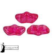 Delos® perlas de vidrio de Puca® 6x11 mm - Tr Constelación Rosa Fucsia x10g