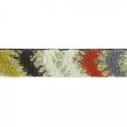 Cordón étnico con lentejuelas 12 mm Marrón/Naranja x1m