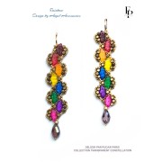 Delos® perlas de vidrio de Puca® 6x11 mm - Transparente Constelación Violeta x10g