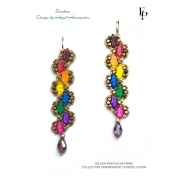 Delos® perlas de vidrio de Puca® 6x11 mm - Transparente Constelación Violeta x10g