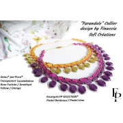 Delos® perlas de vidrio de Puca® 6x11 mm - Transparente Constelación Violeta x10g