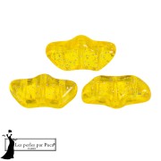 Delos® perlas de vidrio de Puca® 6x11 mm - Amarillo Constelación transparente x10g