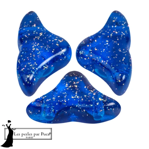 Cuentas de vidrio Helios® de Puca® 6x10 mm - Azul Constelación transparente x10g