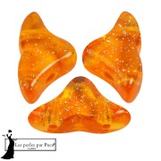 Cuentas de vidrio Helios® de Puca® 6x10 mm - Naranja Constelación Transparente x10g