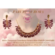 Cuentas de vidrio Helios® de Puca® 6x10 mm - Rojo Constelación Transparente x10g