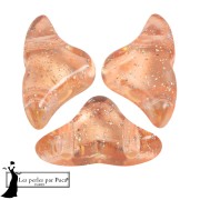 Cuentas de vidrio Helios® de Puca® 6x10 mm - Rosa Constelación Transparente x10g