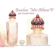 Cuentas de vidrio Helios® de Puca® 6x10 mm - Rosa Constelación Transparente x10g