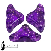 Cuentas de vidrio Helios® de Puca® 6x10 mm - Violeta Constelación Transparente x10g