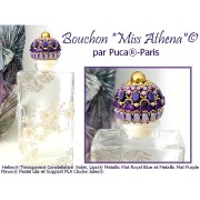 Cuentas de vidrio Helios® de Puca® 6x10 mm - Violeta Constelación Transparente x10g