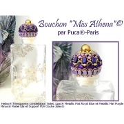 Cuentas de vidrio Helios® de Puca® 6x10 mm - Violeta Constelación Transparente x10g