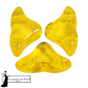 Cuentas de vidrio Helios® de Puca® 6x10 mm - Amarillo Constelación Transparente x10g