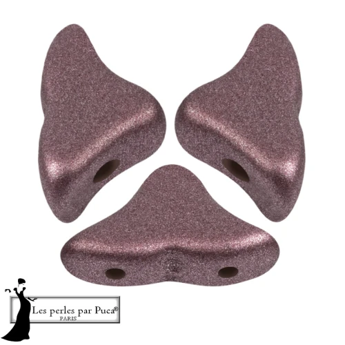 Cuentas de vidrio Helios® de Puca® 6x10 mm - Metal Shine Plum x10g