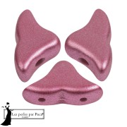 Cuentas de vidrio Helios® de Puca® 6x10 mm - Metal Shine Powder Rose x10g