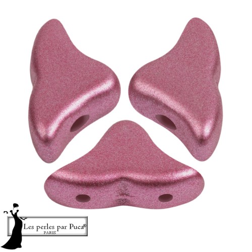 Cuentas de vidrio Helios® de Puca® 6x10 mm - Metal Shine Powder Rose x10g