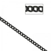 Cadena malla ovalada 2.3 mm Negro x1m