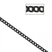 Cadena malla ovalada 2.3 mm Negro x1m