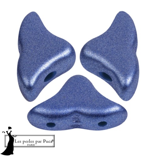 Cuentas de vidrio Helios® de Puca® 6x10 mm - Metal Shine Azul Real x10g