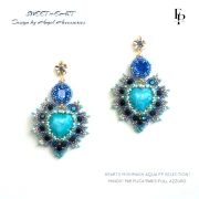 Cuenta de vidrio corazón 16x15 mm - Pink Mishmash x1