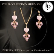 Cuenta corazón de vidrio 16x15 mm - Mishmash Topaz x1