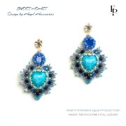 Cuenta de vidrio corazón 16x15 mm - Mishmash Turquesa x1