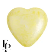 Cuenta de vidrio corazón 16x15 mm - Mishmash Amarillo x1